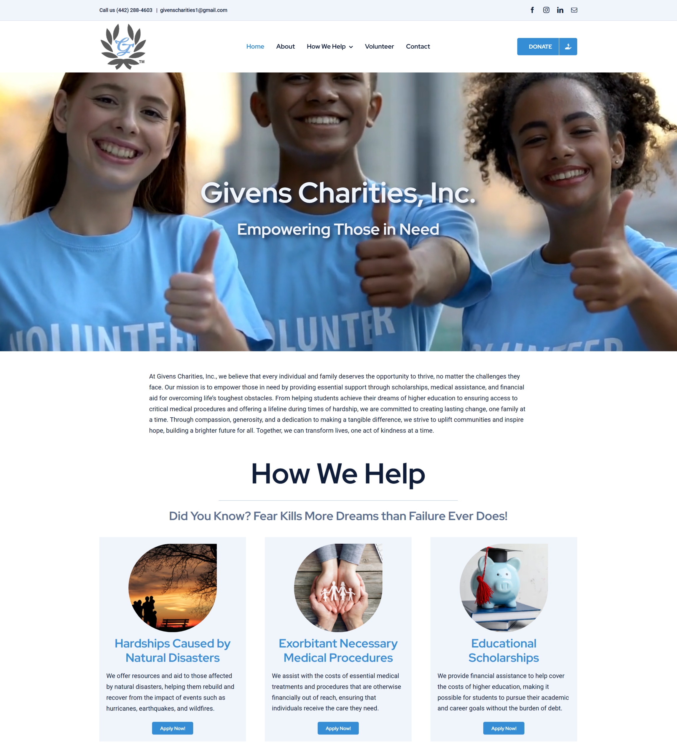 Givens Charities Website